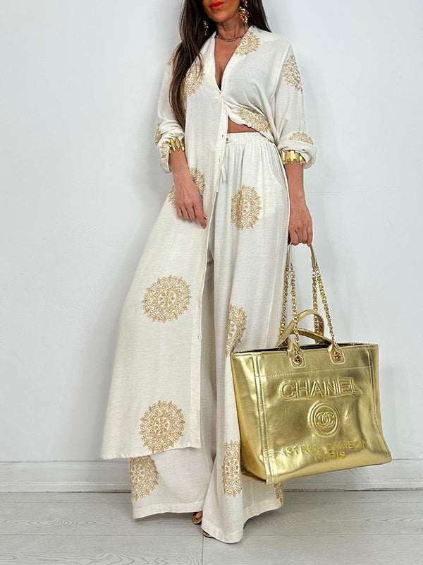 Printed Tunic Shirt & Pants Set