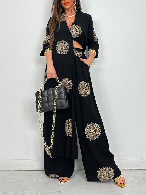 Printed Tunic Shirt & Pants Set