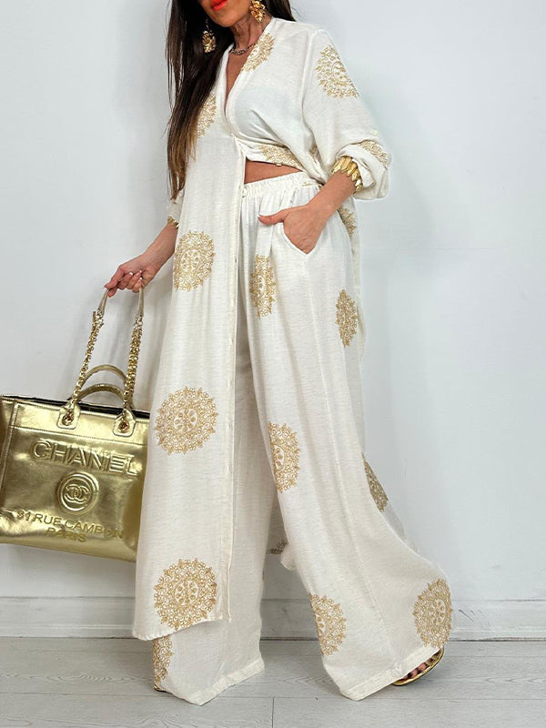 Printed Tunic Shirt & Pants Set
