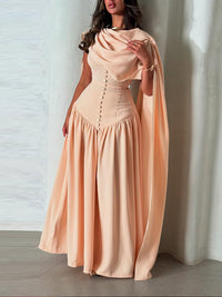 Draped Sleeveless Maxi Dress