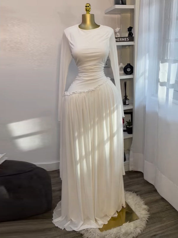 Frilled Combo Maxi Dress