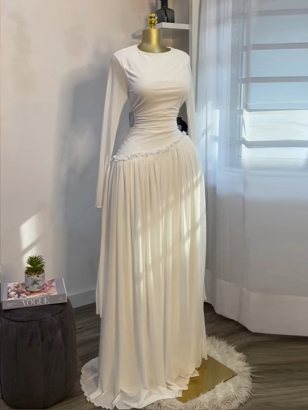 Frilled Combo Maxi Dress