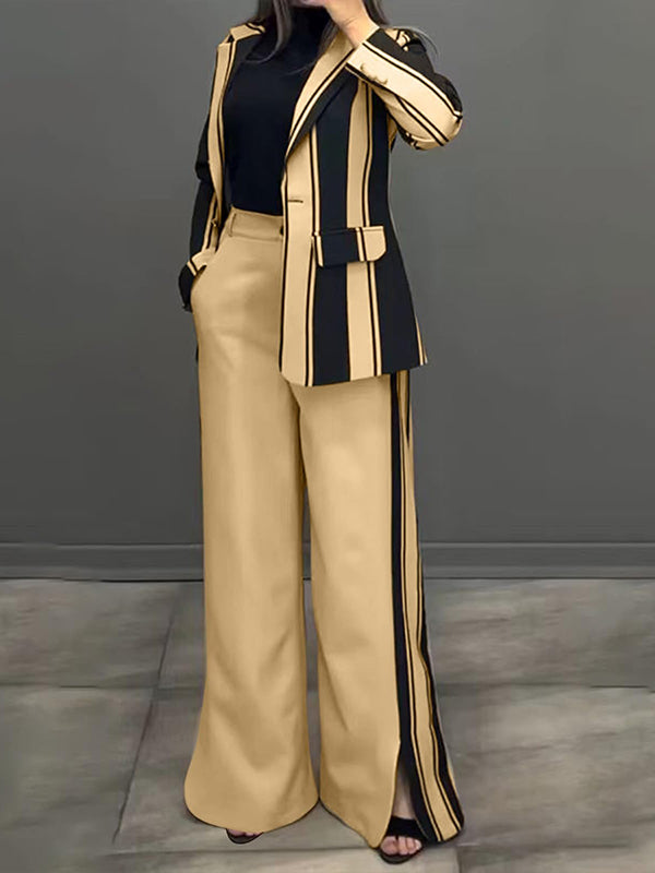 Two-Tone Blazer & Pants Set