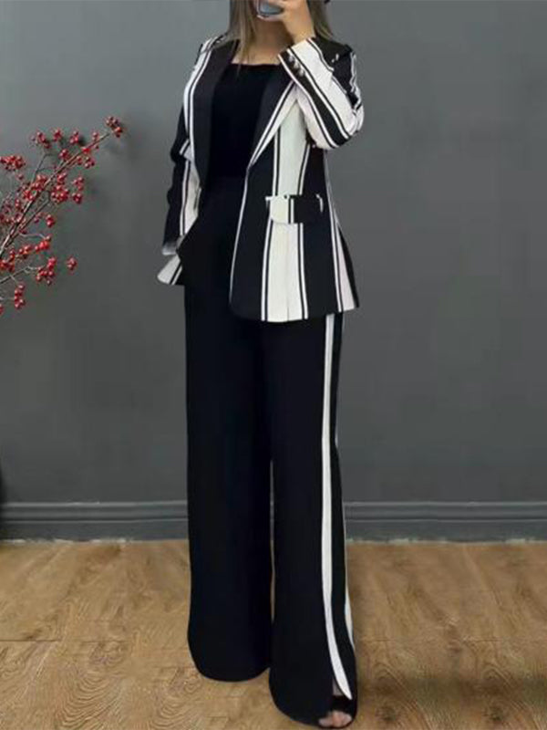 Two-Tone Blazer & Pants Set