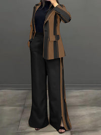 Two-Tone Blazer & Pants Set