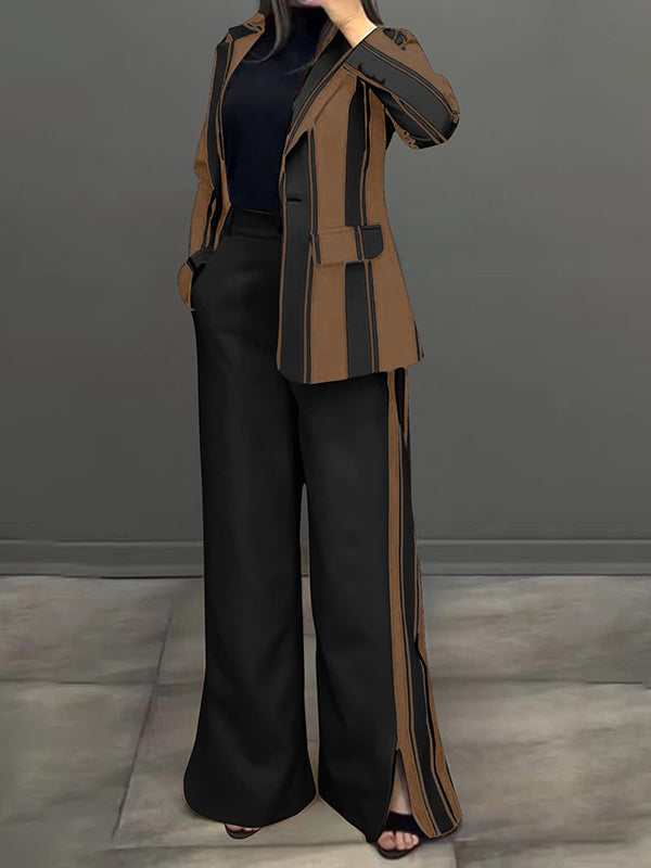 Two-Tone Blazer & Pants Set