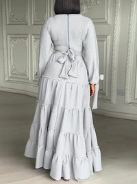V-Neck Tied Ruffle Dress
