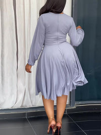 V-Neck Ruched Dress