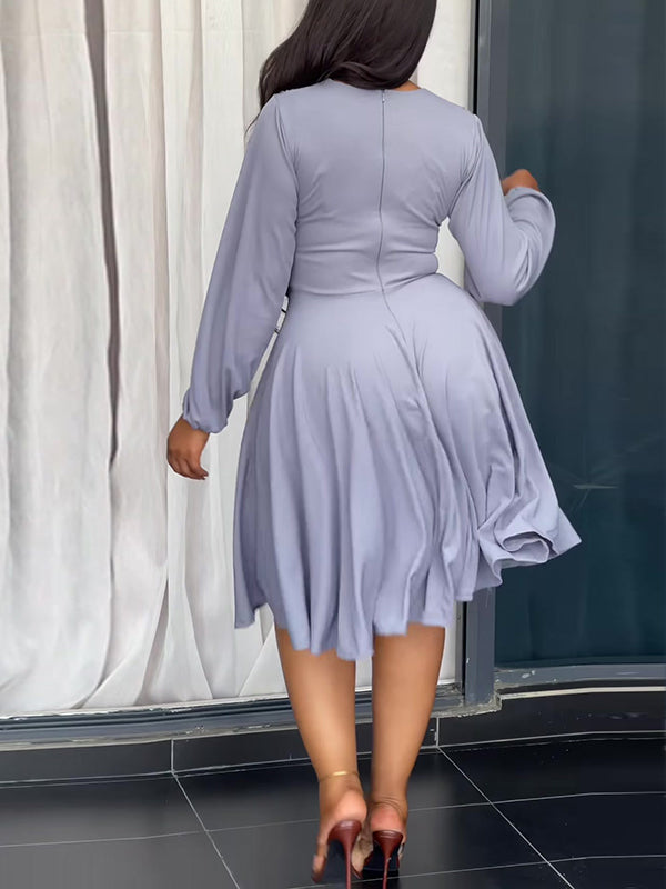 V-Neck Ruched Dress