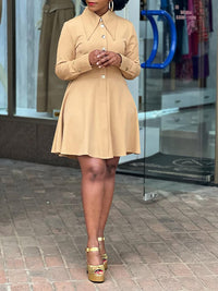 Solid Button-Front Dress