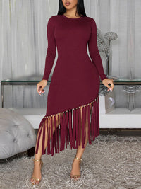 Fringe Combo Bodycon Dress