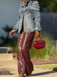 Button-Front Denim Jacket