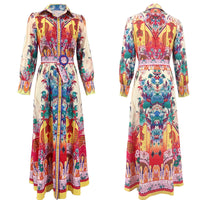 Printed Belted Shirt Dress