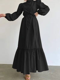 Solid Tied Shirt Dress