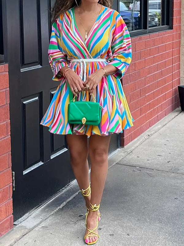 Stripe V-Neck Dress