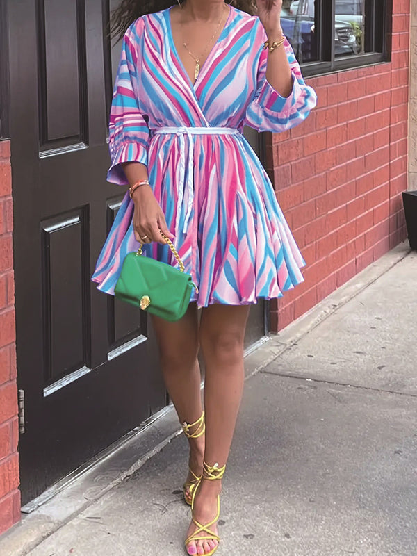 Stripe V-Neck Dress