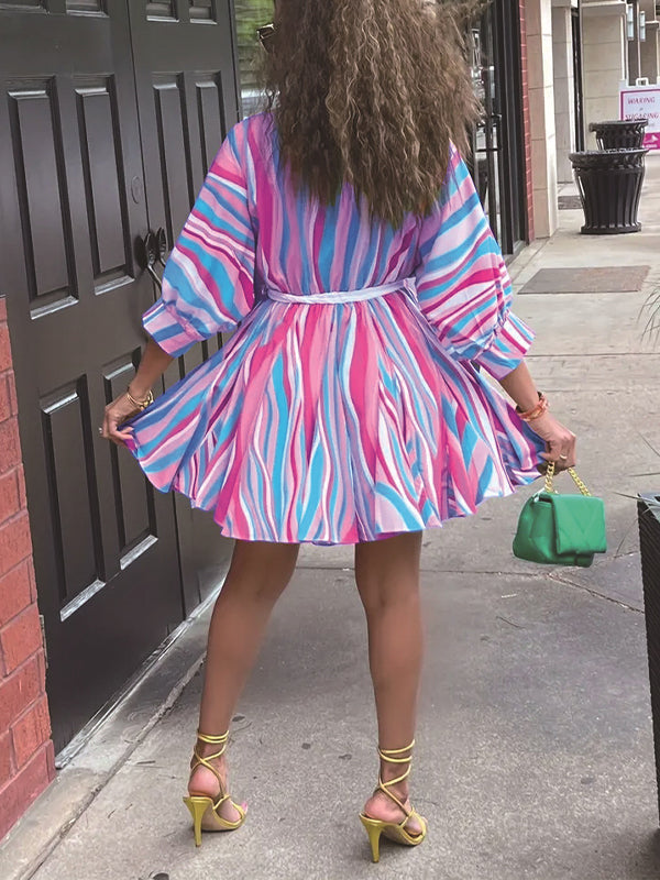 Stripe V-Neck Dress