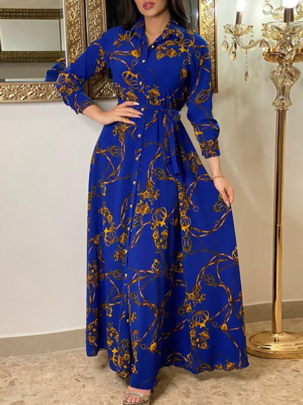 Printed Tied Shirt Dress