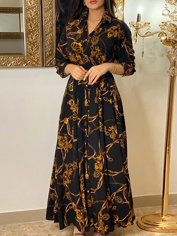 Printed Tied Shirt Dress