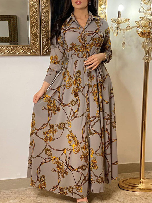 Printed Tied Shirt Dress