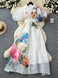 Floral Tied Shirt Dress