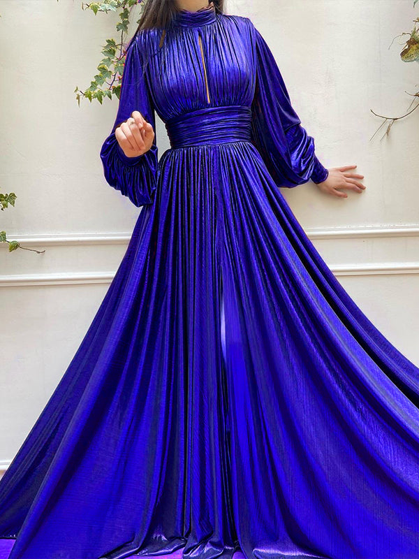 Metallic Cutout Maxi Dress