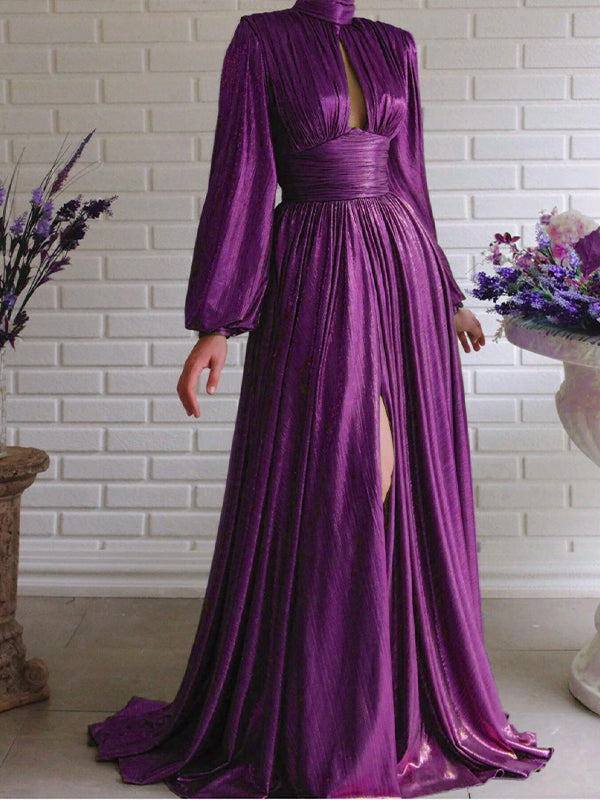 Metallic Cutout Maxi Dress