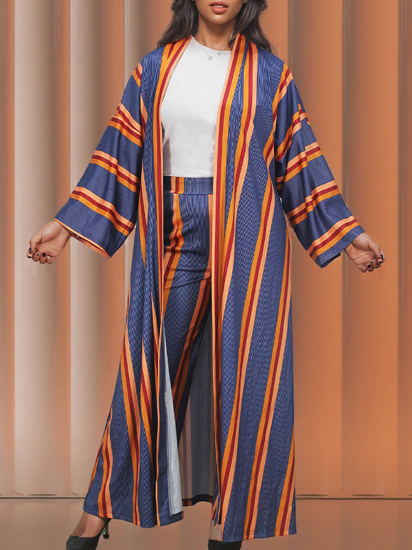 Stripe Kimono & Pants Set