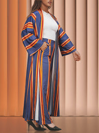 Stripe Kimono & Pants Set