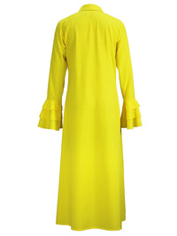 Bell-Sleeve Button-Front Dress