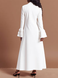 Bell-Sleeve Button-Front Dress