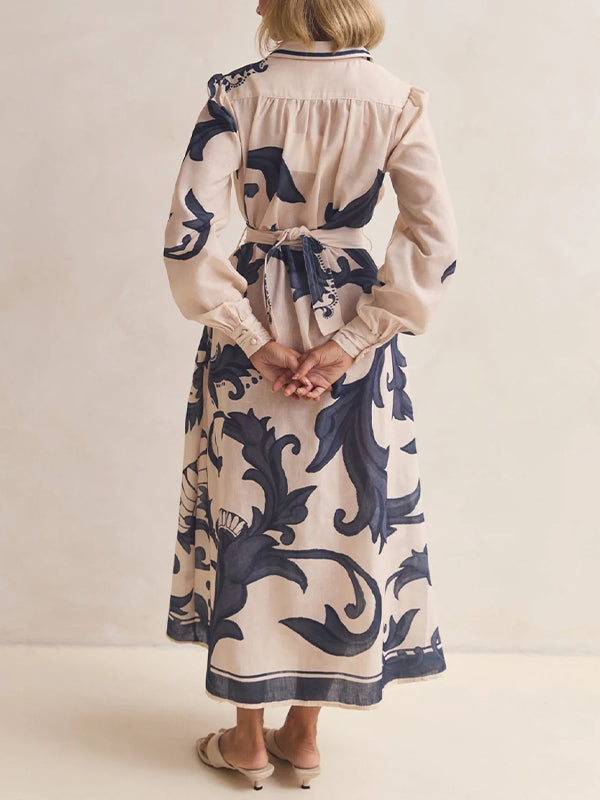 Printed Tied Shirt Dress