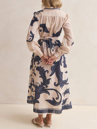 Printed Tied Shirt Dress