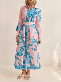 Printed Tied Shirt Dress