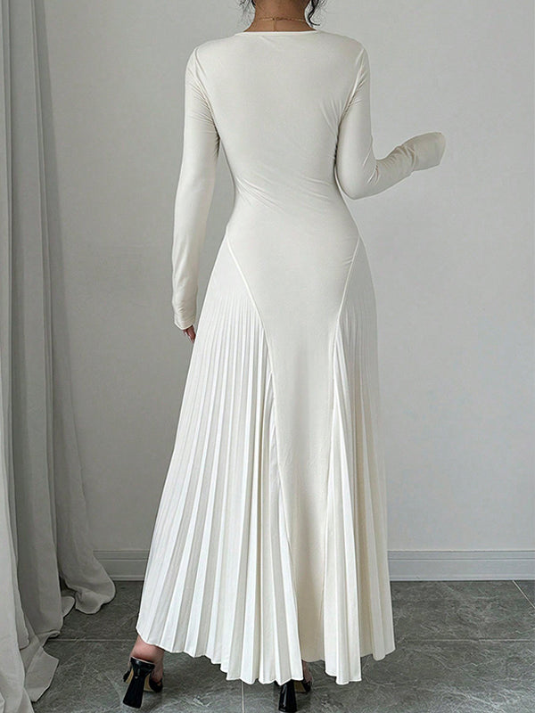 Pleated Combo Maxi Dress