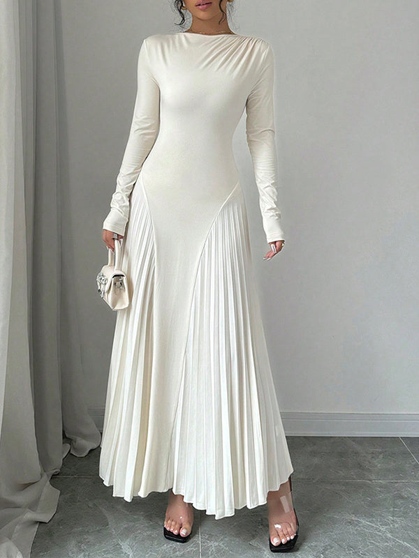 Pleated Combo Maxi Dress
