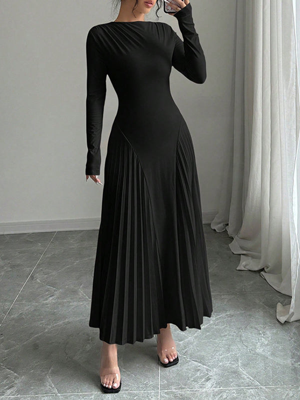 Pleated Combo Maxi Dress