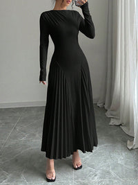 Pleated Combo Maxi Dress