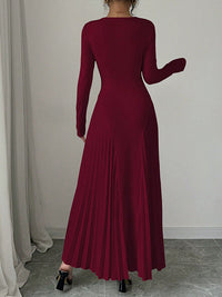 Pleated Combo Maxi Dress