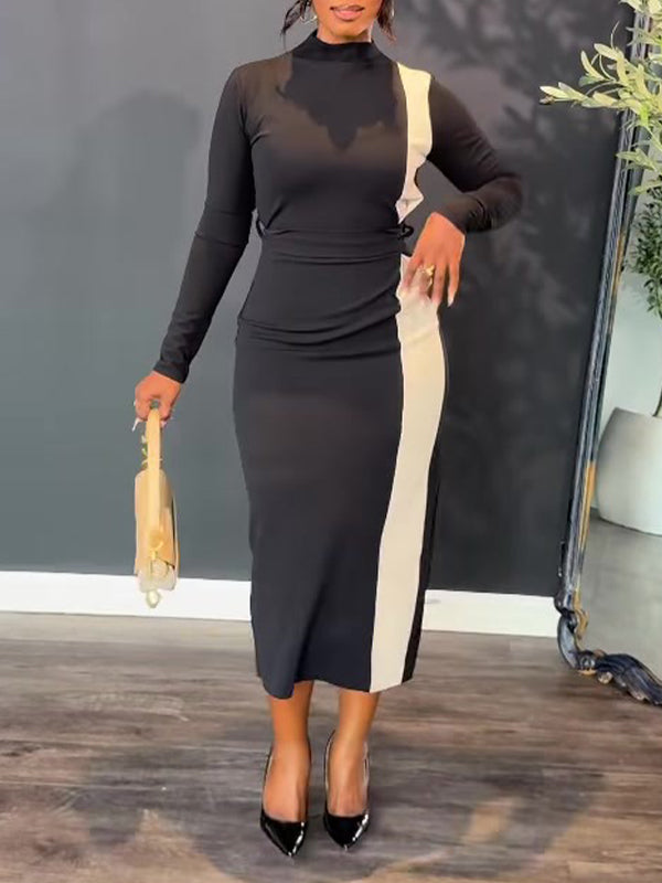 Two-Tone Combo Bodycon Dress