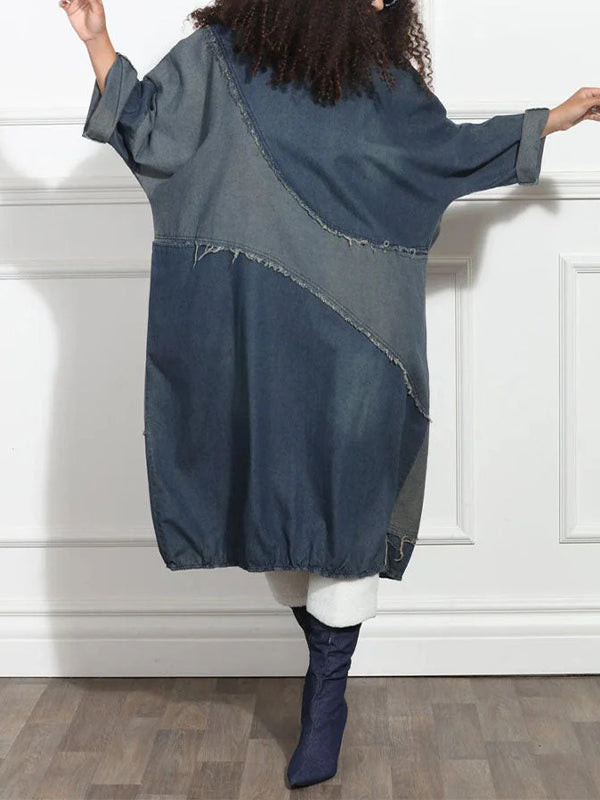 Colorblock Combo Denim Dress