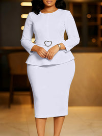 Solid Belted Bodycon Dress