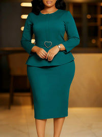 Solid Belted Bodycon Dress