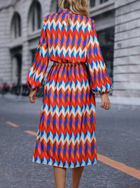 Printed Mock-Neck Dress