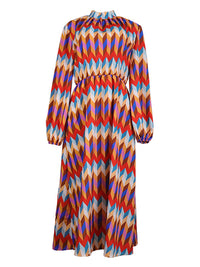 Printed Mock-Neck Dress