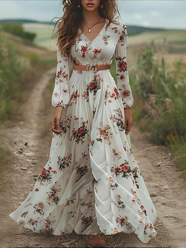 Floral V-Neck Maxi Dress