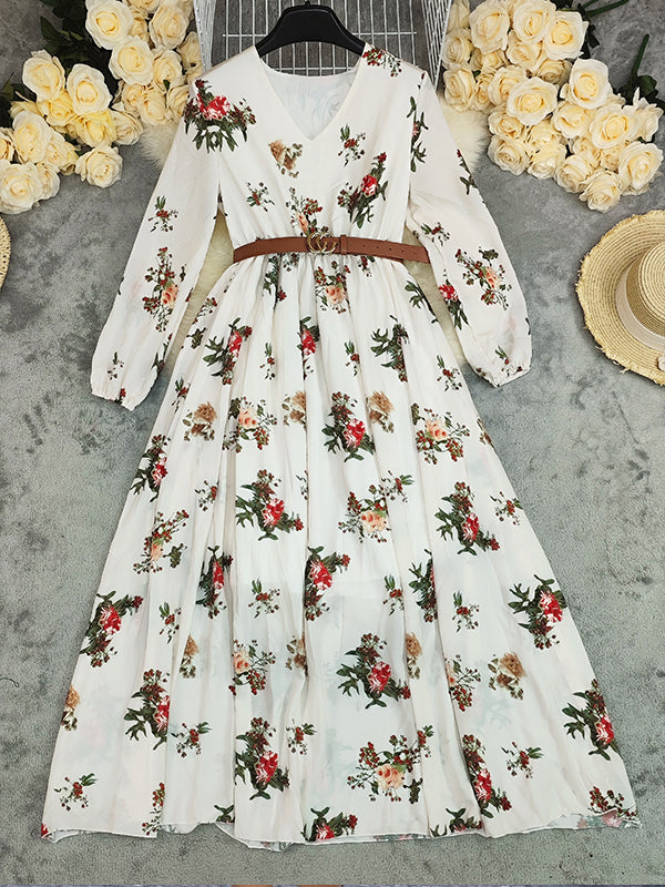 Floral V-Neck Maxi Dress