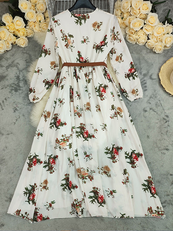 Floral V-Neck Maxi Dress