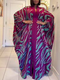Printed V-Neck Maxi Dress