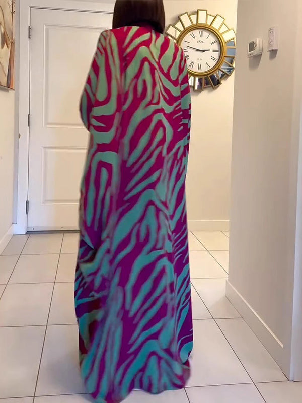 Printed V-Neck Maxi Dress